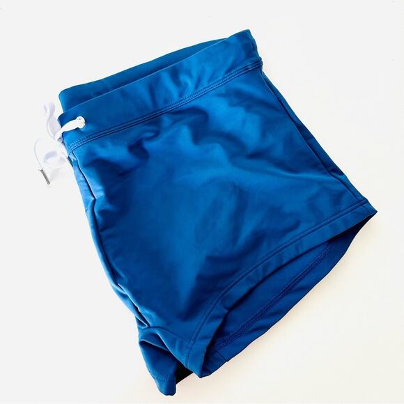 MENS 2XIST Navy Blue White Drawstring Tie Swimsuit Mini Swim Trunk Shorts L - Picture 5 of 9